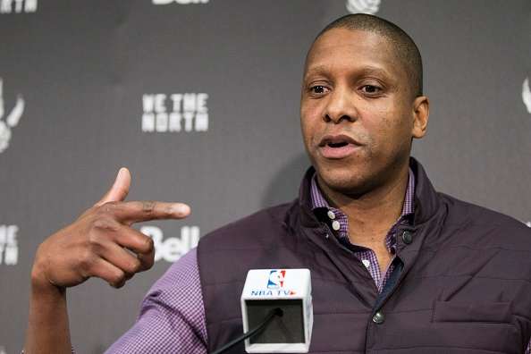 TORONTO, ON - APRIL 16: Toronto Raptors' President and General Manager Masai Ujiri talks to the media ahead of their first game against Washington Wizards. (Bernard Weil/Toronto Star via Getty Images)